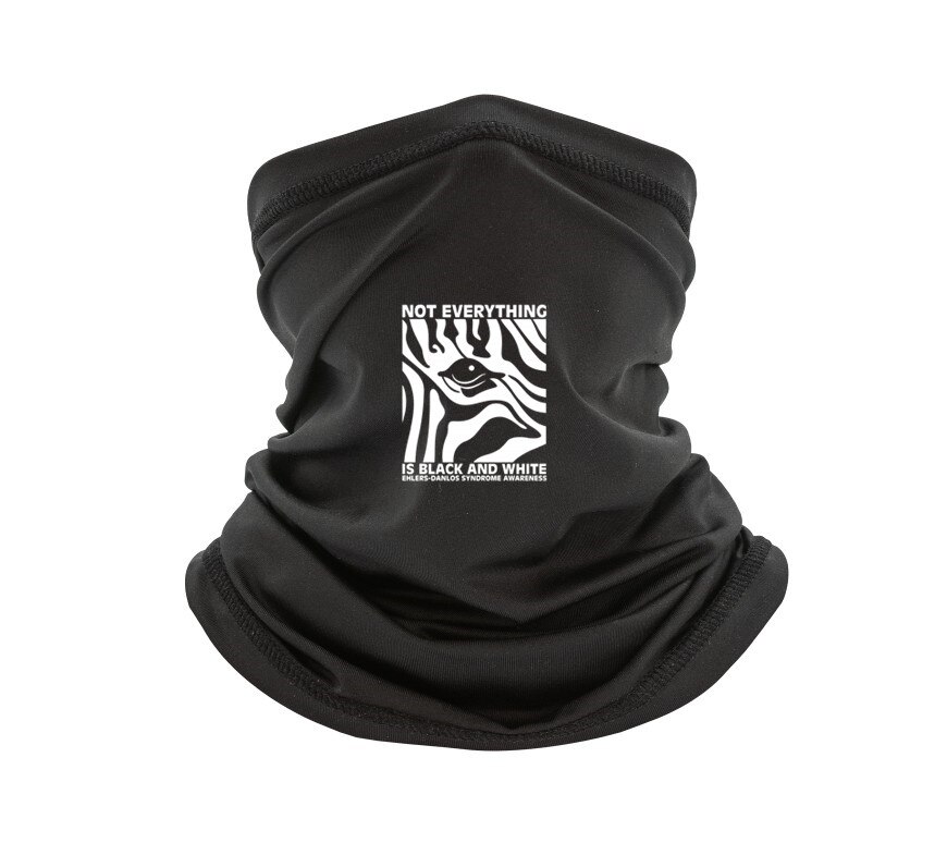 Bufanda con estampado de cebra para mujer, Fular informal con cuello redondo de estilo veraniego, síndrome de los Danlos Ehlers, concientización de hipermovilidad,: black