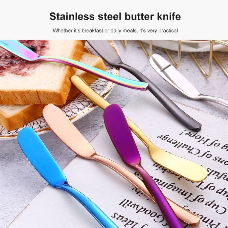 Stainless Steel Butter Knife Kitchen Cheese Toast Bread Knife Silver Dessert Tools Jam Knife Cutlery Tool