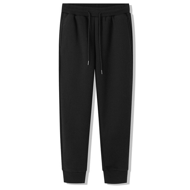 Mannen Joggers Thermische Fleece Running Broek: Black / XXL