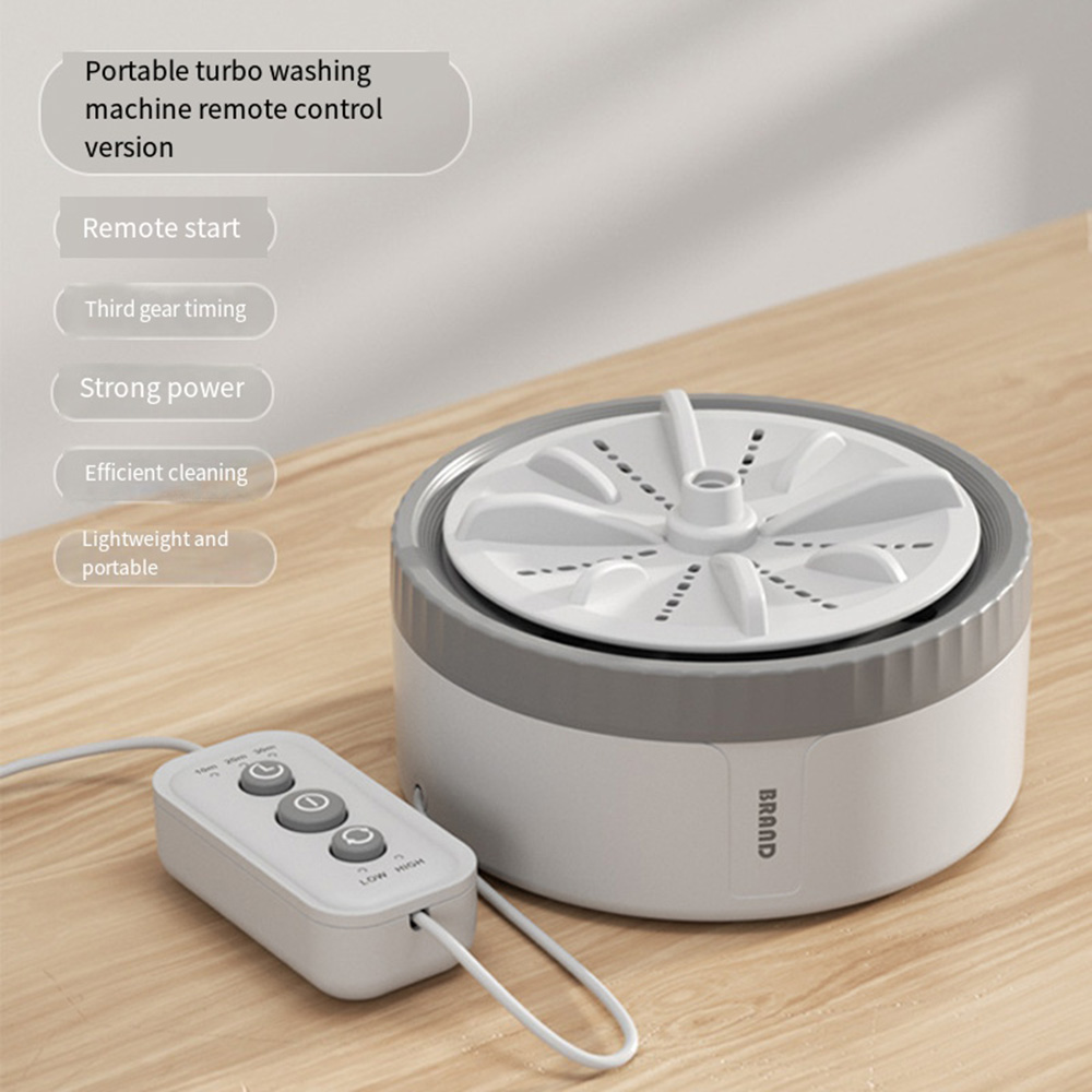 Mini Washing Machine Portable USB Rotating Turbo Fruit Ultrasonic Dishwasher For Clothes Home Kitchen Travel Remote Control미니세탁기: GRAY