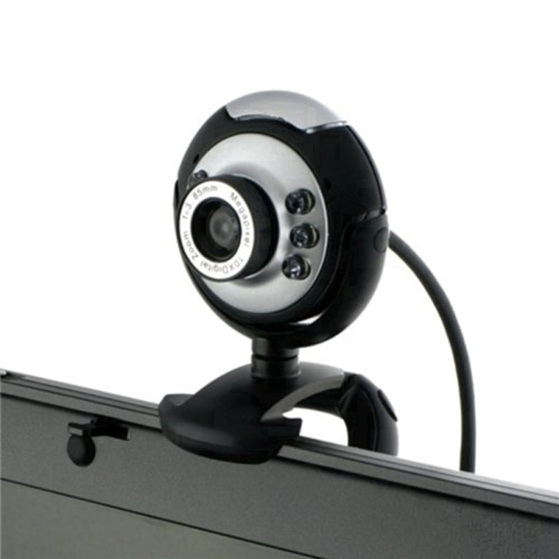360 Degree Retatable Webcam Computer Web Cameras USB 2.0 6 LED HD Webcam With MIC For PC Laptop For Live Broadcast Video Calling