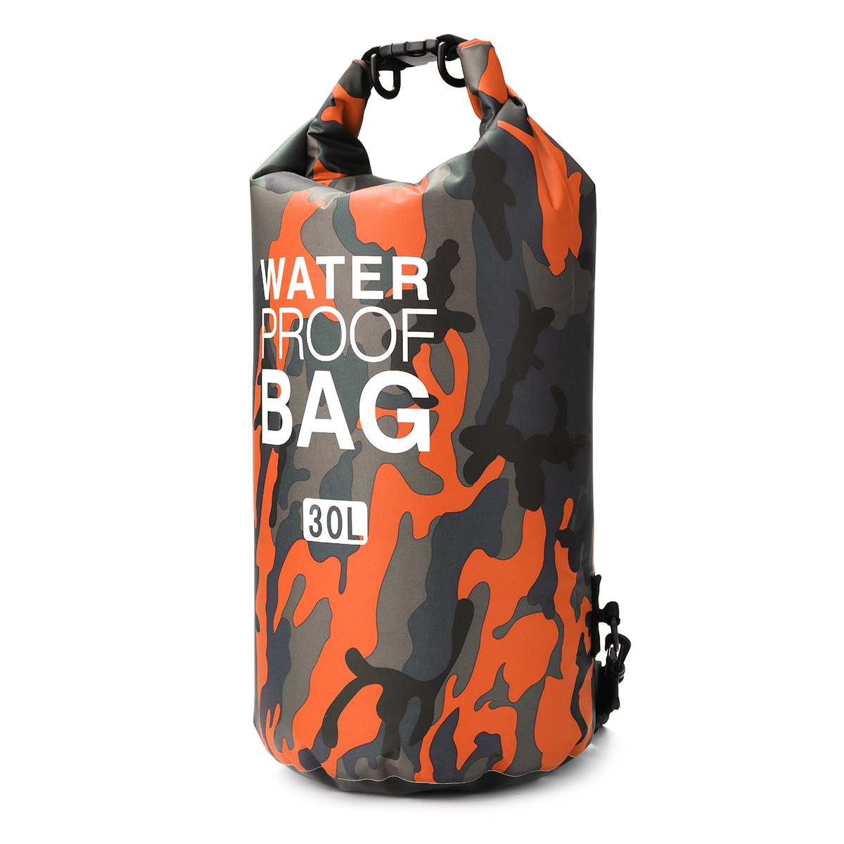 Pvc waterdichte opvouwbare camouflage droogzak outdoor strand duiken kamperen wandelen rugzak droogzak 30l: Oranje