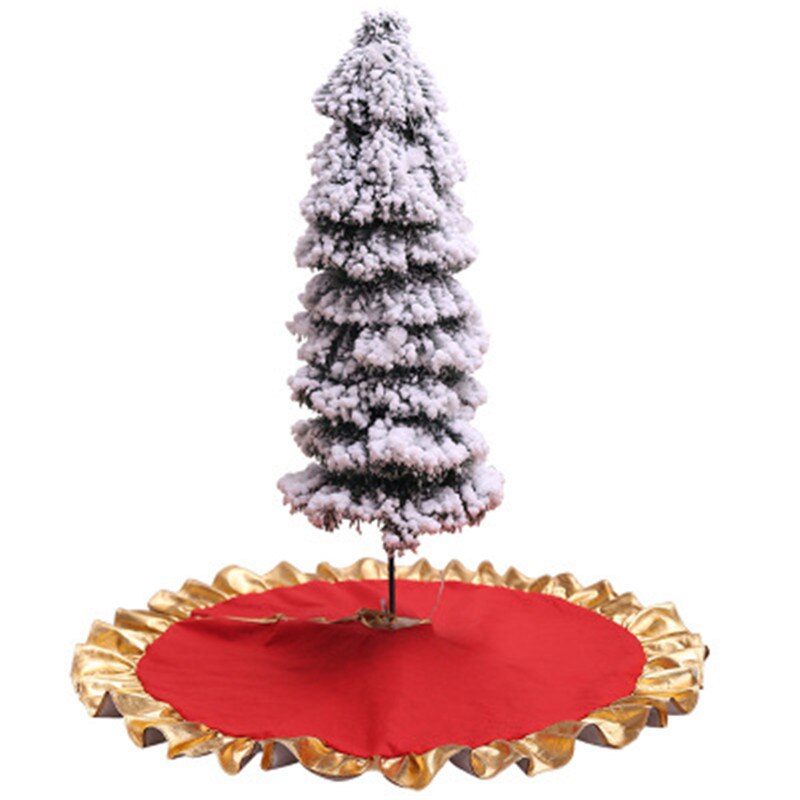 Árvore de natal saia stands ornamentos de natal árvore saia dourado lado feltro avental estandes cobertura base tapete decoração 90 cm