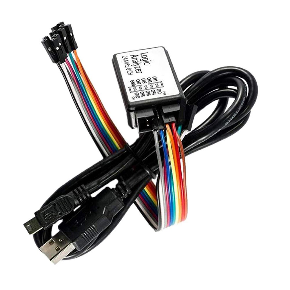 Usb Logic Analyzer 24M 8CH Kanaal Met Buffer Ondersteuning 1.1.16 Compatibel Logic Analyzer Apparaat Set Kabels Netwerk Analyseren Tool