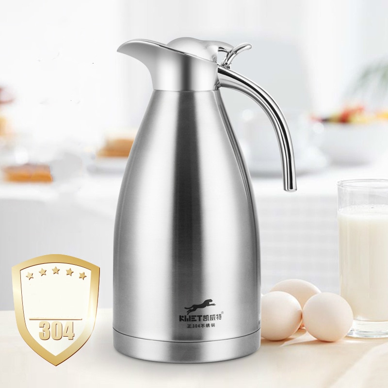 Hoogwaardige dubbelwandige roestvrijstalen vacuüm-warmtebehoudende kan, waterkoker, barista-gereedschap, melk, koffiekannen, waterfles, 1l- pots