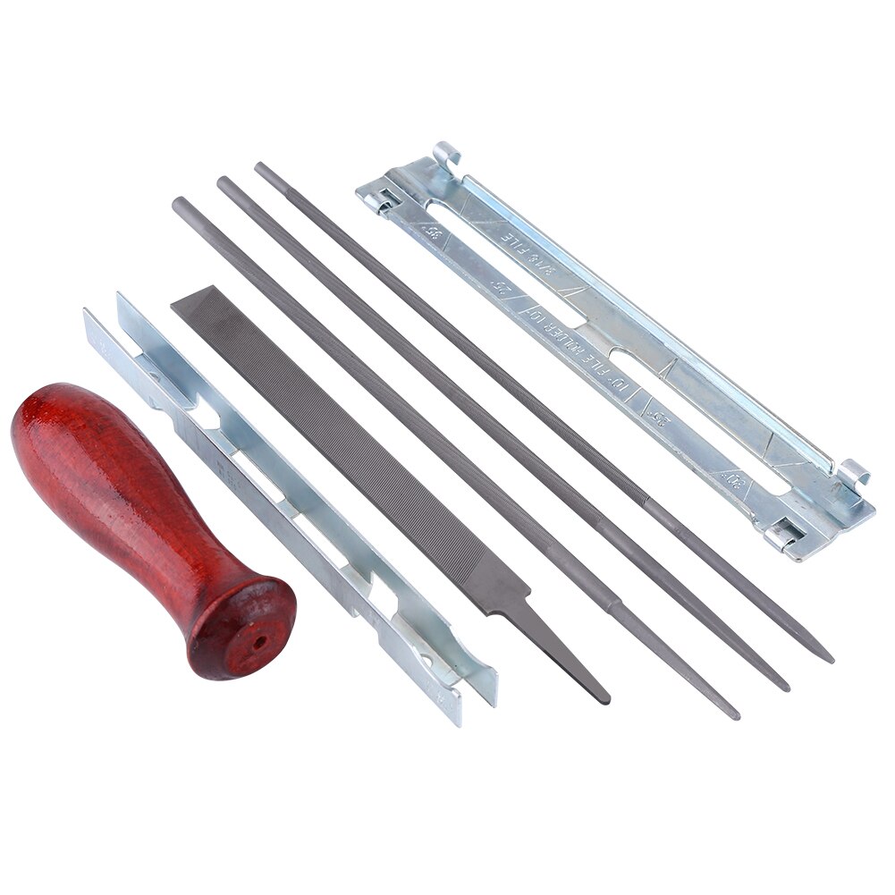 8Pcs Chain Saw Sharpening Kit Chainsaw Sharpener File Guide Bar Depth Gauge Tool Set