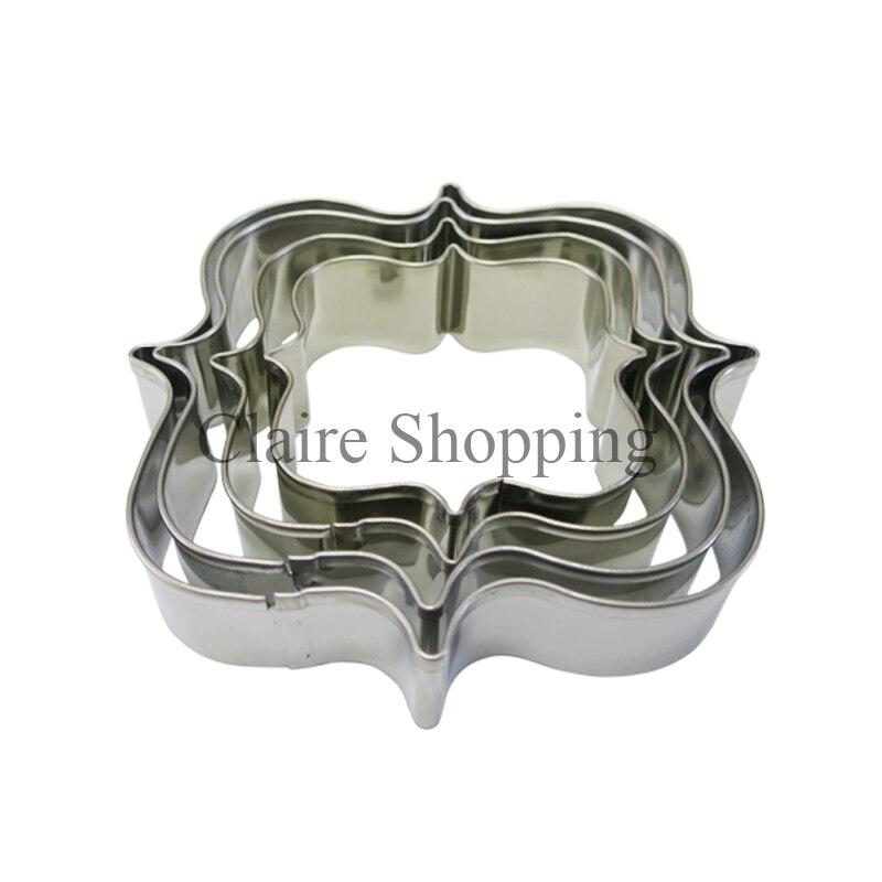 4 stks Rvs frame fondant cookie cuttter cakevorm fondant mold fondant cake decorating gereedschap PL-013