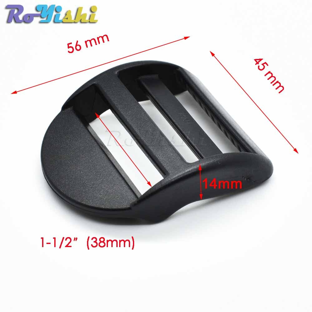 10 st/förpackning plast stege lås reglage spännen ryggsäck band svart band 20mm 25mm 32mm 38mm 50mm: Vävstorlek 38mm