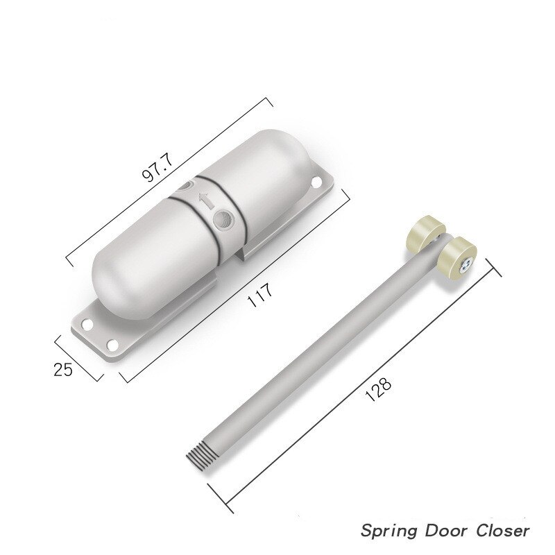 Automatic Silent door closer Pulley Adjustable Force Spring Door soft Closing Device Buffer Stopper Door Hardware Accessories: white
