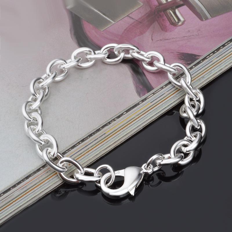 Bracelet à breloques Bracelets & Bracelets pour Femme 925 bijoux en argent Femme Bileklik Pulseira Feminina Pulseras Pulseiras love Ja4: 3 silver plated