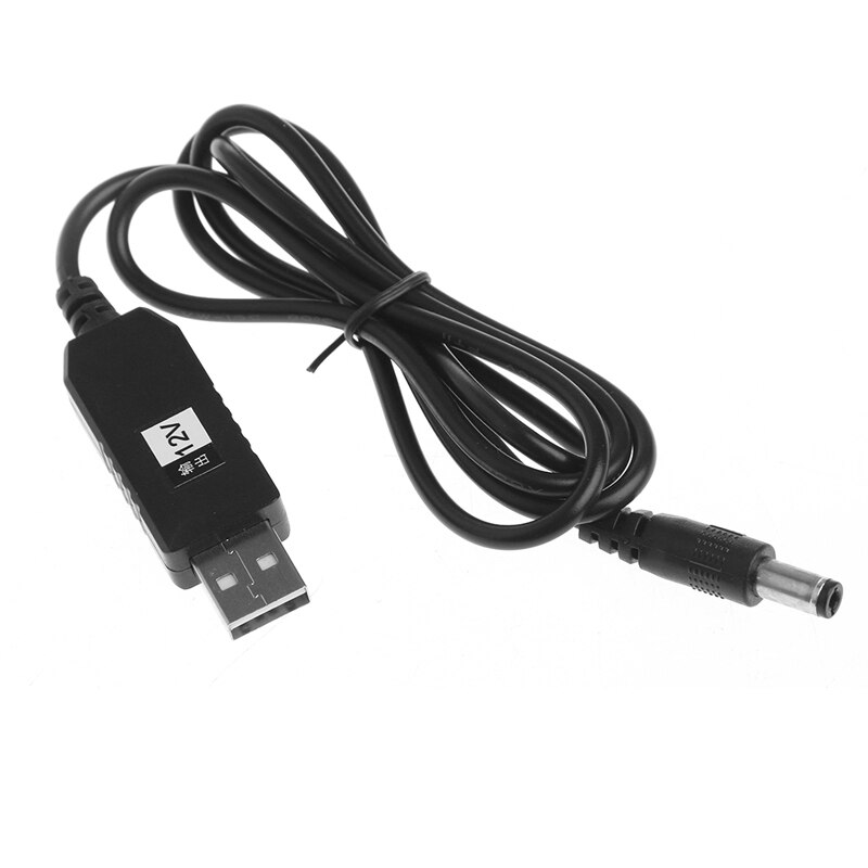USB DC 5V To DC 12V 2.1x5.5mm Male Step-Up Converter Adapter Cable For Router 95AD