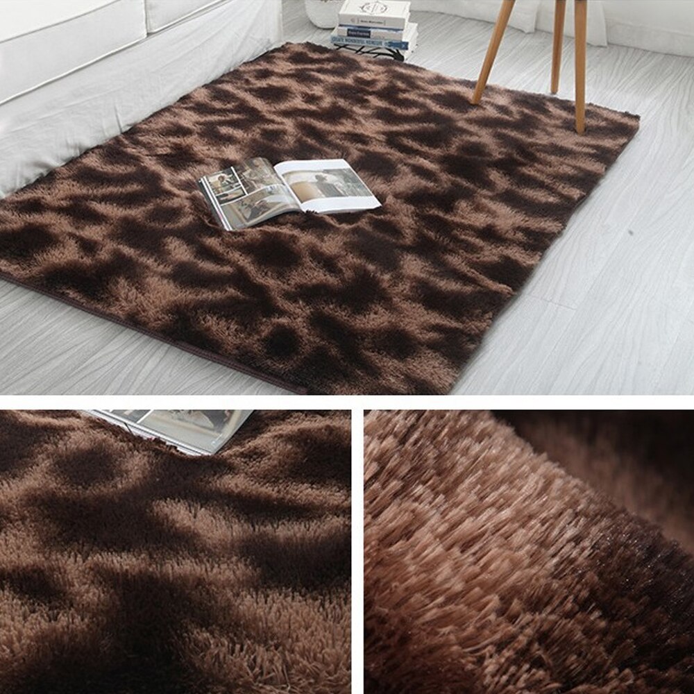 Tapis en peluche enfants lit chambre tapis de sol moelleux fenêtre chevet décor à la maison tapis doux velours tapis dégradé solide tapis: G301994A