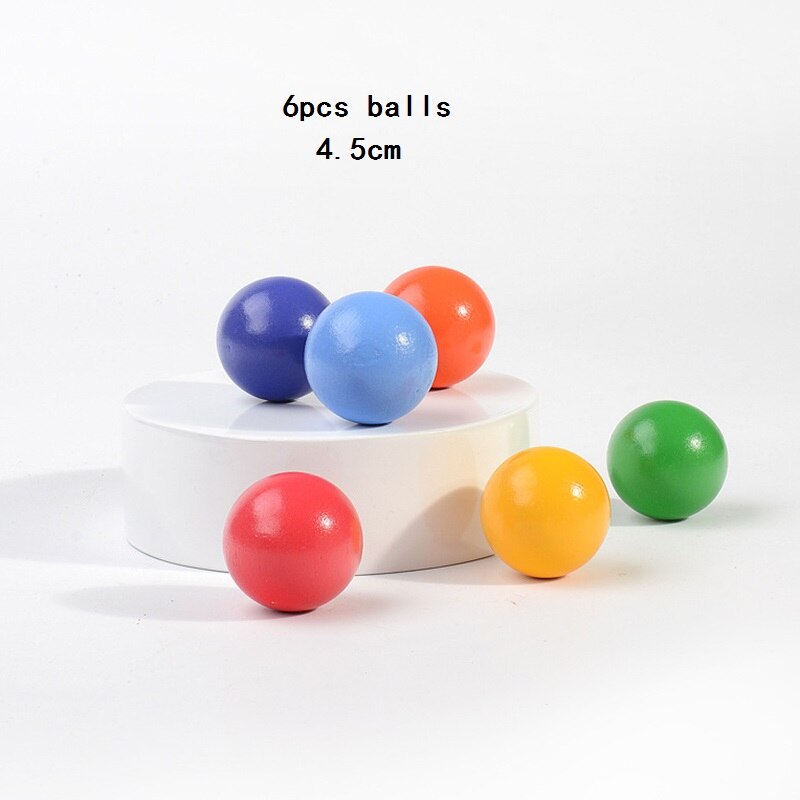 Holz Regenbogen Blöcke Regenbogen Stacker Holz Spielzeug Nesting Puzzle Regenbogen Bausteine Montessori Lernen Pädagogisches Spielzeug: 6pcs balls