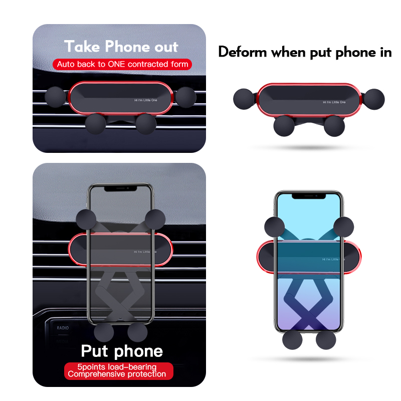 Universal Air Vent Car Mount Zwaartekracht Auto-Grip Auto Telefoon Houder Ondersteuning Voor Telefoon In Auto Voor Iphone X Samsung Xiaomi Tabletten