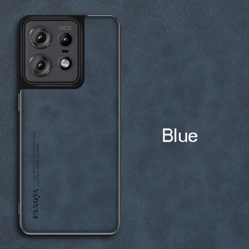 Motorola edge 60 neo -puhelimelle tarkoitettu ylellinen nahkakotelo, mattapintainen silikoninen iskunkestävä suojakansi motorola edge 60 neo -puhelimelle.: Neopreeni / Sininen