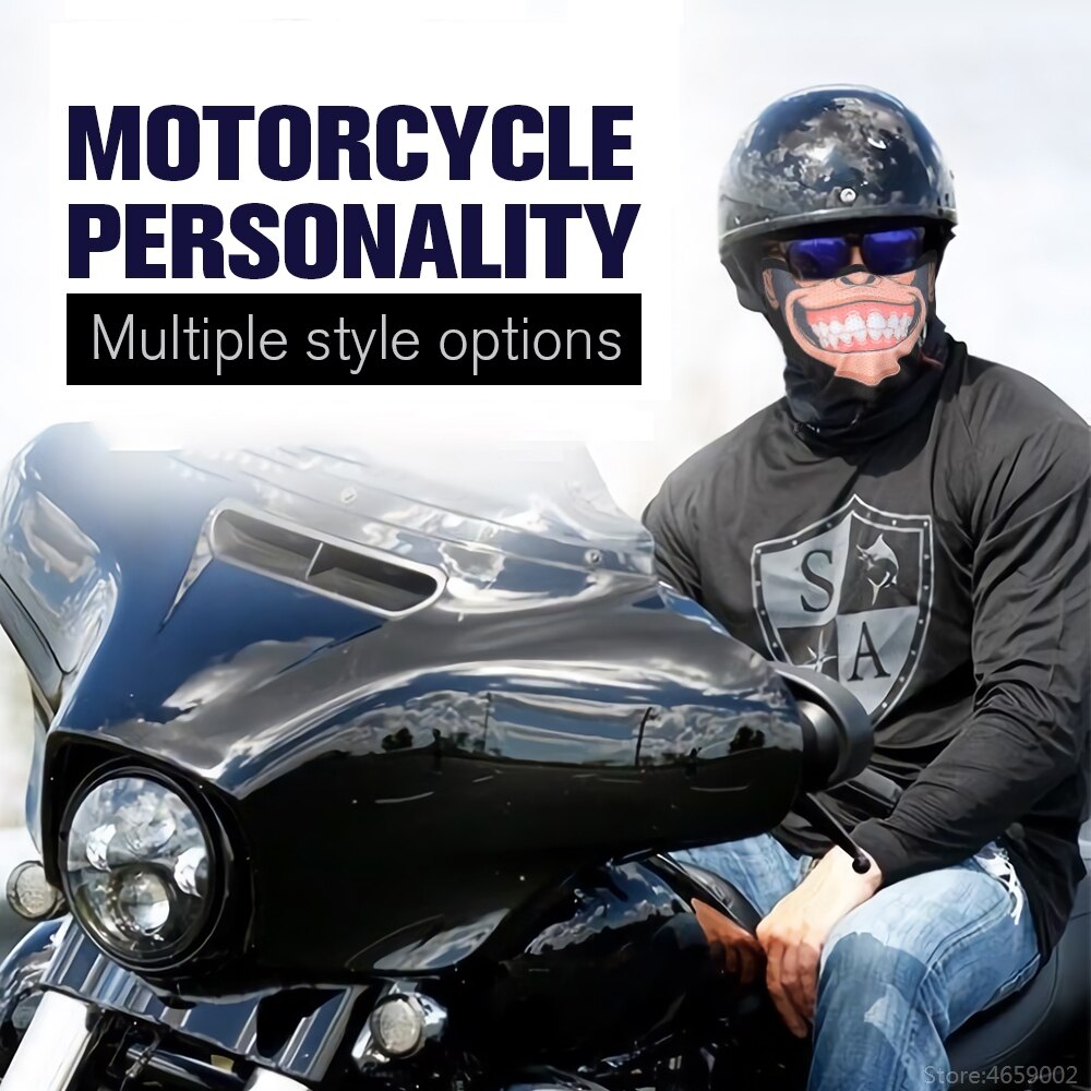 Motorcykel ansigtsmaske åndbar balaclava motorcykel ansigtsskærm multifunktionel moto halvmaske hurtigtørrende motor sjaal anti-uv