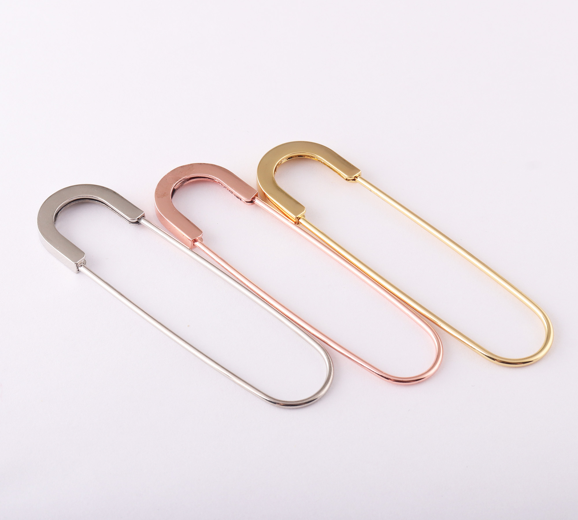 10 Uds 80*21mm gran encantador alfileres de seguridad Rosa oro Metal hallazgos broches de seguridad alfiler DIY accesorio de herramientas de costura