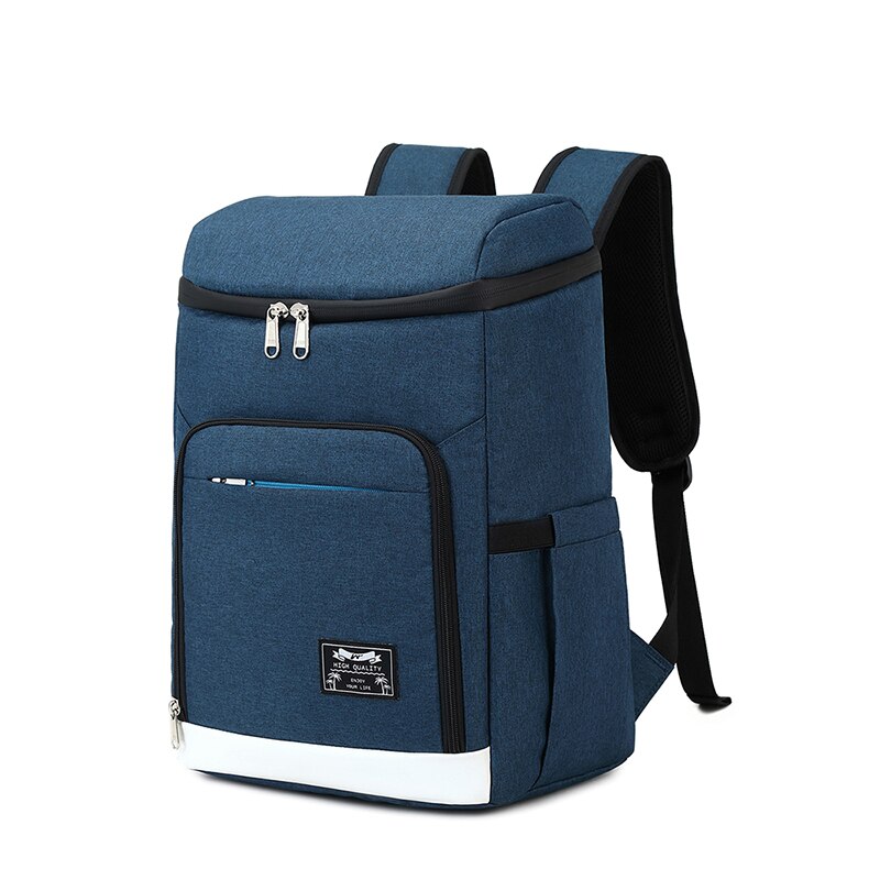 Thermal Backpack Thicken Waterproof Large Thermo Bag Refrigerator Fresh Keeping Thermal Insulated Bag Suitable Picnic Cooler Ba: Deep Blue / 31X21X43CM