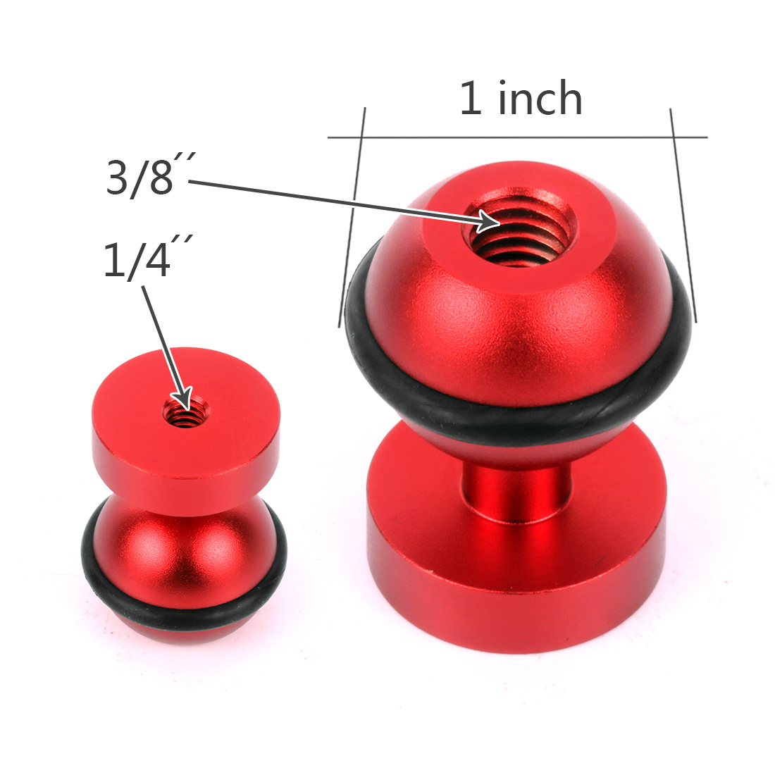 1-Zoll-Kugelkopf-Adapter, 1/4 Zoll Schraube, feste Halterung, Schmetterlingsclip für Gopro, SLR-Kamera, Unterwasser-Tauchhalterung, Tablett, Lichtklemme: schwarze farbe
