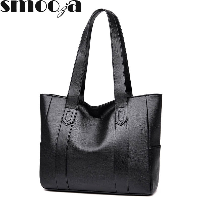 SMOOZA women Leather handbags big totes bag Retro Embossing Leather Ladies Shoulder Bag Large Tote Purse Women Handbag