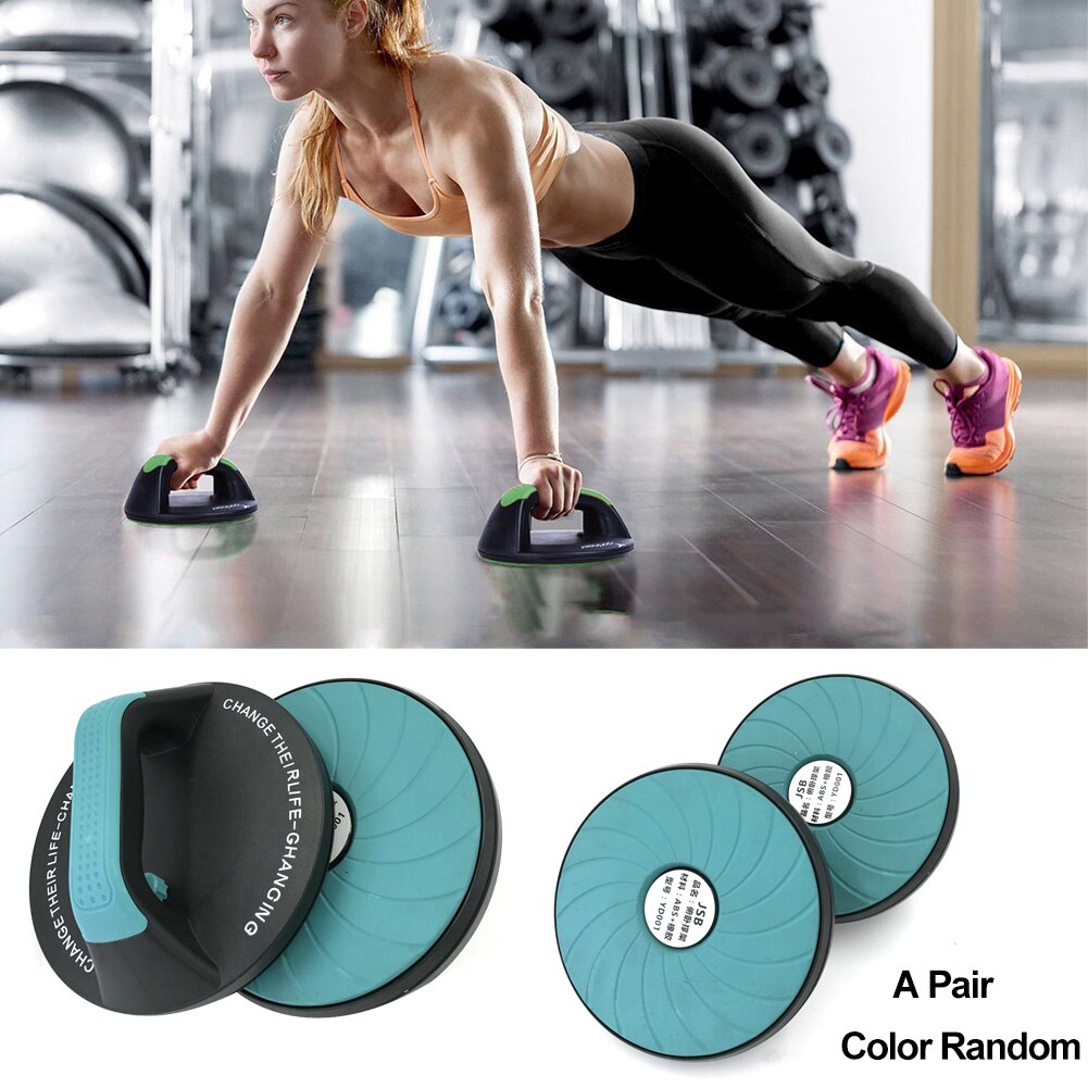 1 Pair Round Fitness Non-Slip Portable Rotating Handles Push-ups Muscle Training Workout Grips Arm Strength Push-ups Frame