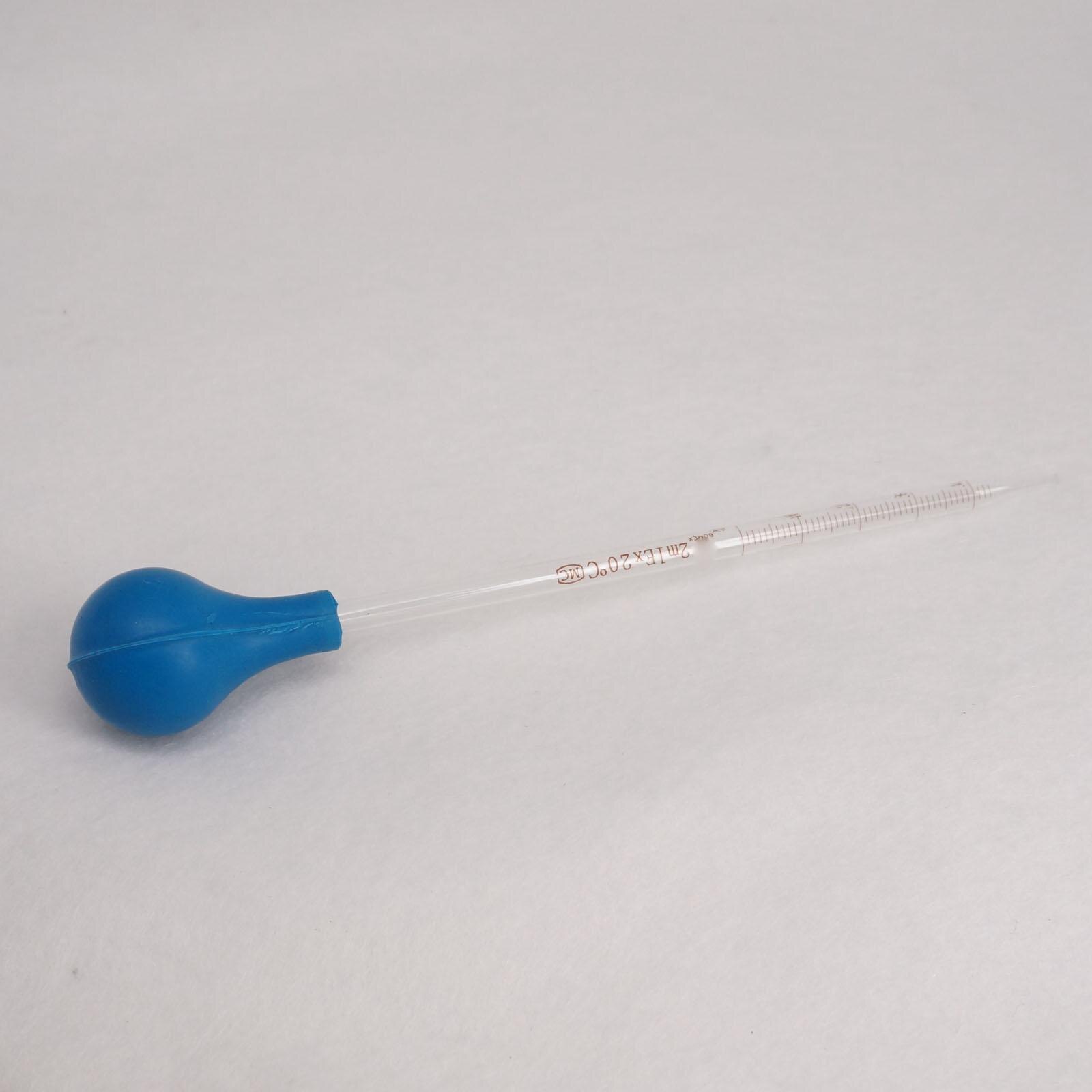 2 Ml Glazen Pipet Met Rubber Bulb Lab Chemie Dropper Doseren