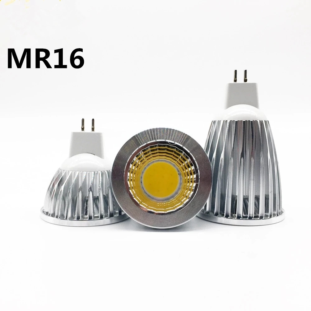 Nueva lámpara Led de alta potencia MR16 GU5.3 COB 9w 12w 15w foco Led Cob regulable blanco frío cálido MR16 12V bombilla GU5.3 220V/110V