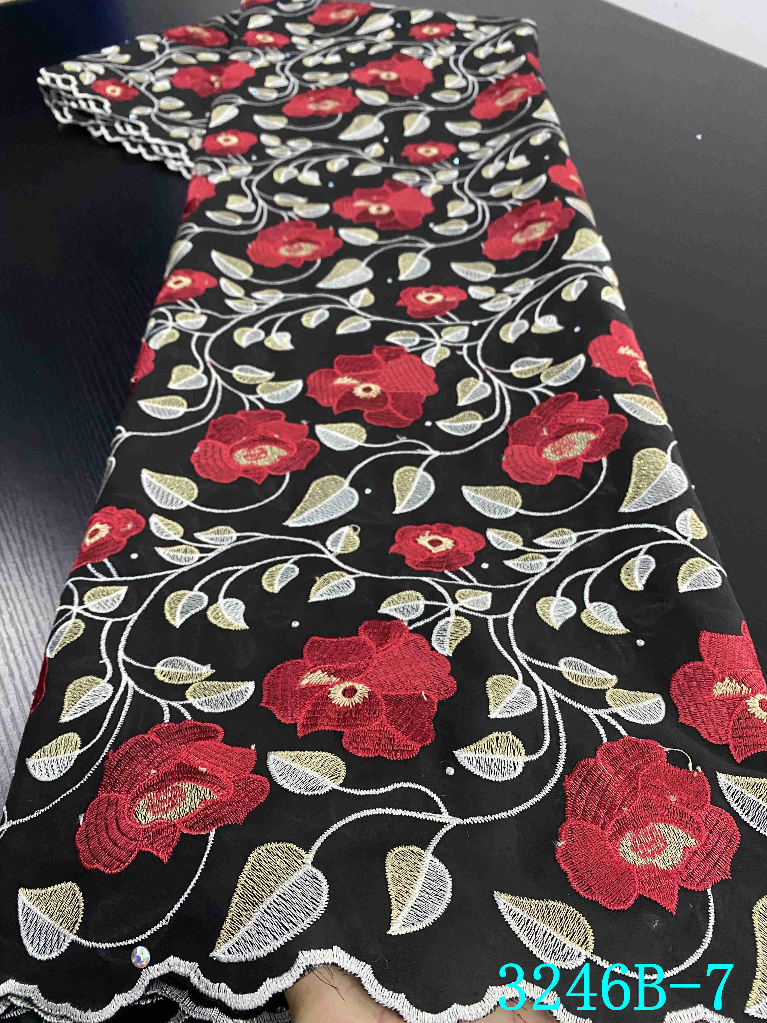 Nigerian Voile Laces Fabrics Lace African Lace Fabric For Wedding Dress French Cotton Lace Material YA3246B-8: Picture 7