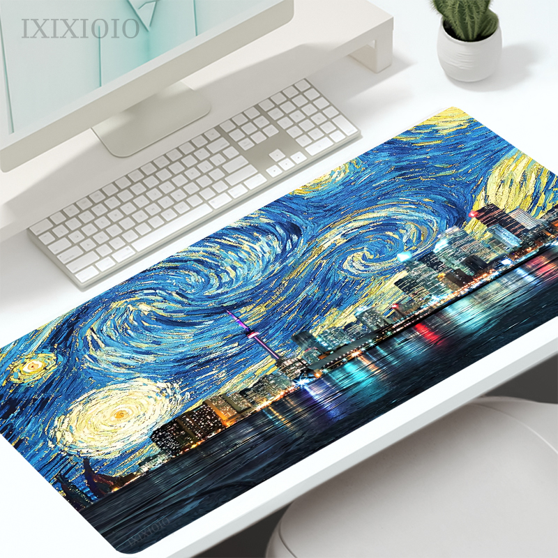 Van Gogh Oil Painting Mouse Pad Gaming XL Home Mousepad XXL Mouse Mat Office Natural Rubber Soft Gaming laptop Desktop Mouse Pad: XXS / WHITE