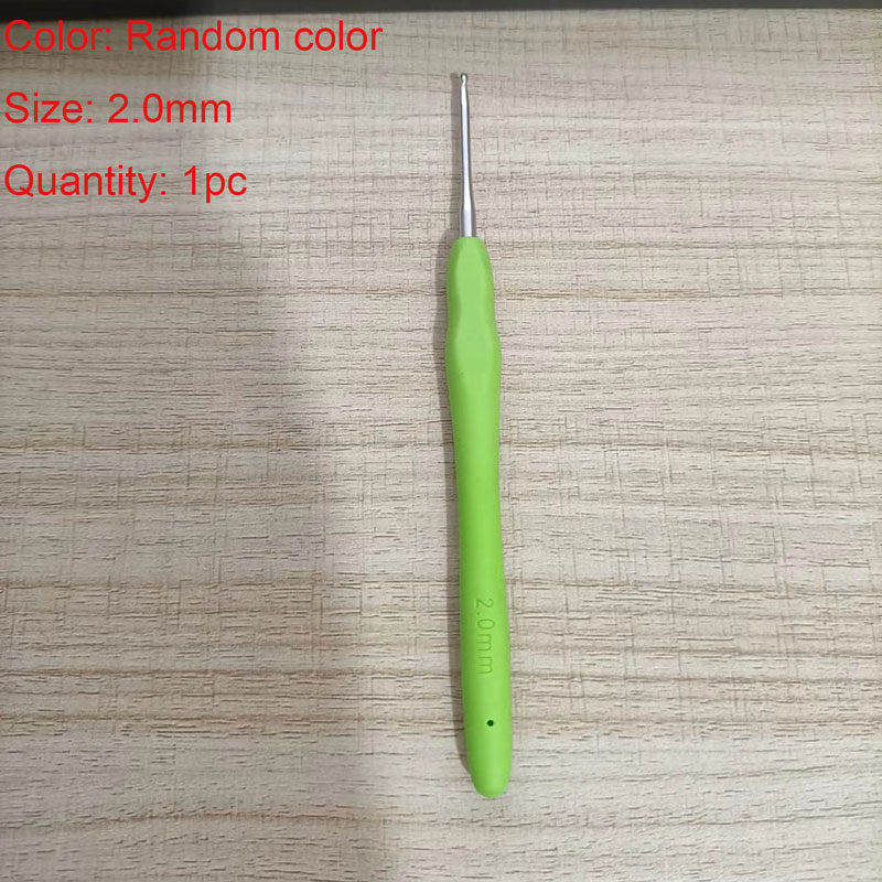 1pc crochê ganchos 2.0mm-8.0mm ergonômico crochê ganchos de plástico alça de tricô para diy artesanato ganchos agulhas ferramentas suprimentos: Verde exército