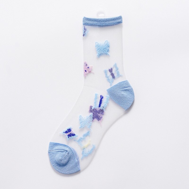sexy Spitze Gittergewebe Fischnetz Socken Gemischte Faser transparent Punkt strecken Elastizität Knöchel Netz Garn Dünne Frauen Coole Socken 1 paar = 2 stücke: Rosa