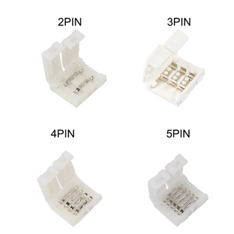 2/4 Pin 8/10Mm L Vorm/Cross Vorm Led Connector Enkele Kleur/Rgb Led Strip Connectors hoek Connectors Voor 3528 5050 2835