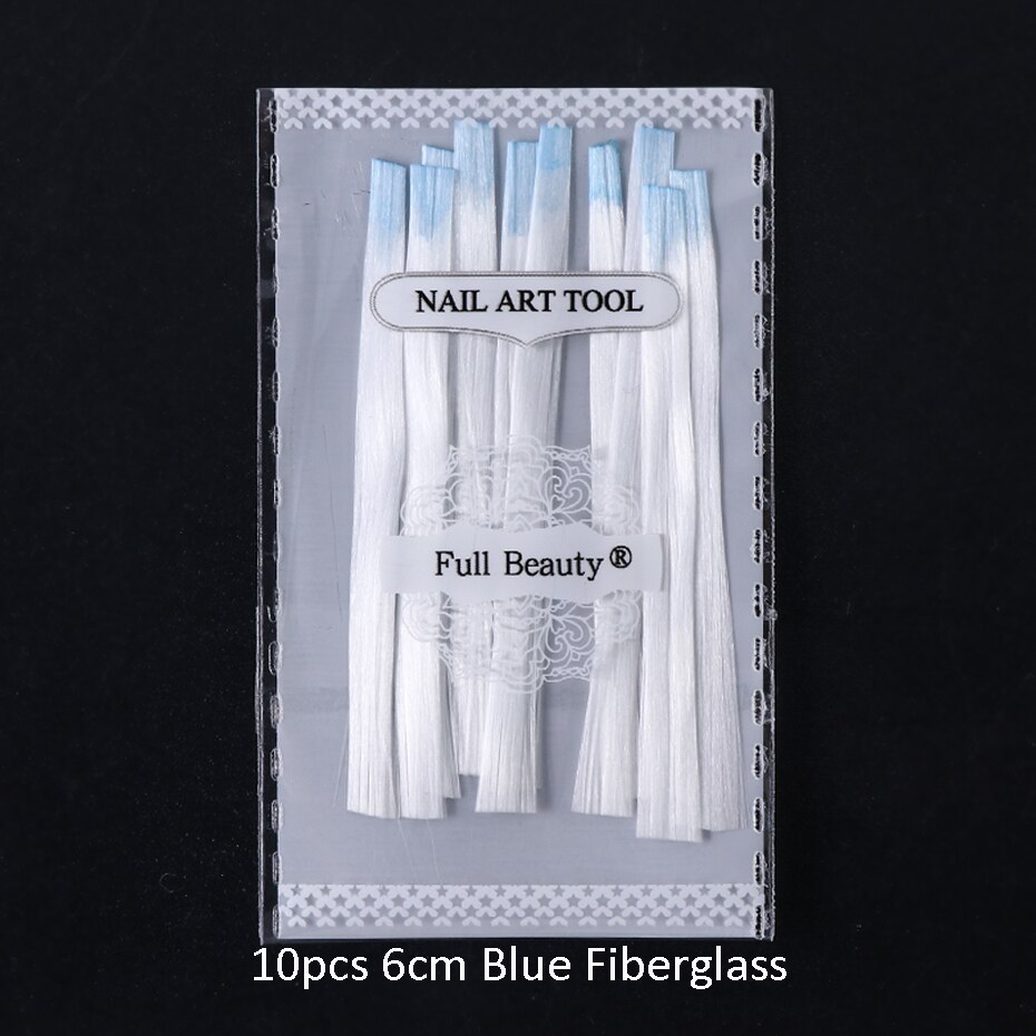 1m/2m/5m Nail Art Fiberglass For Nail Extension Building Clear Nails Fibernails Silk Acrylic Tips With Scraper Manicure SA1578: Blue 10pc