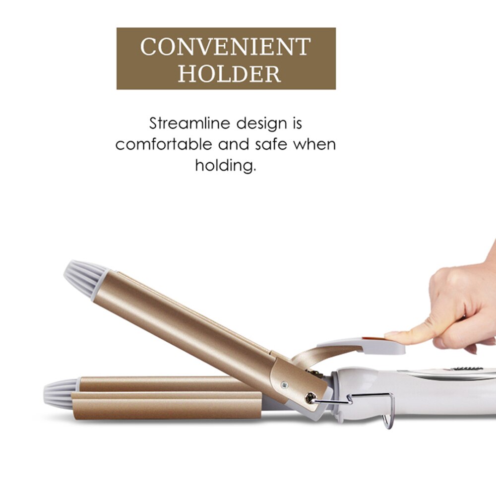 Hair Curling Wand Triple Barrel Hair Curler Irons Big Wave Hair Waver Styling Tools Hair Crimping Iron Hair Curling Iron