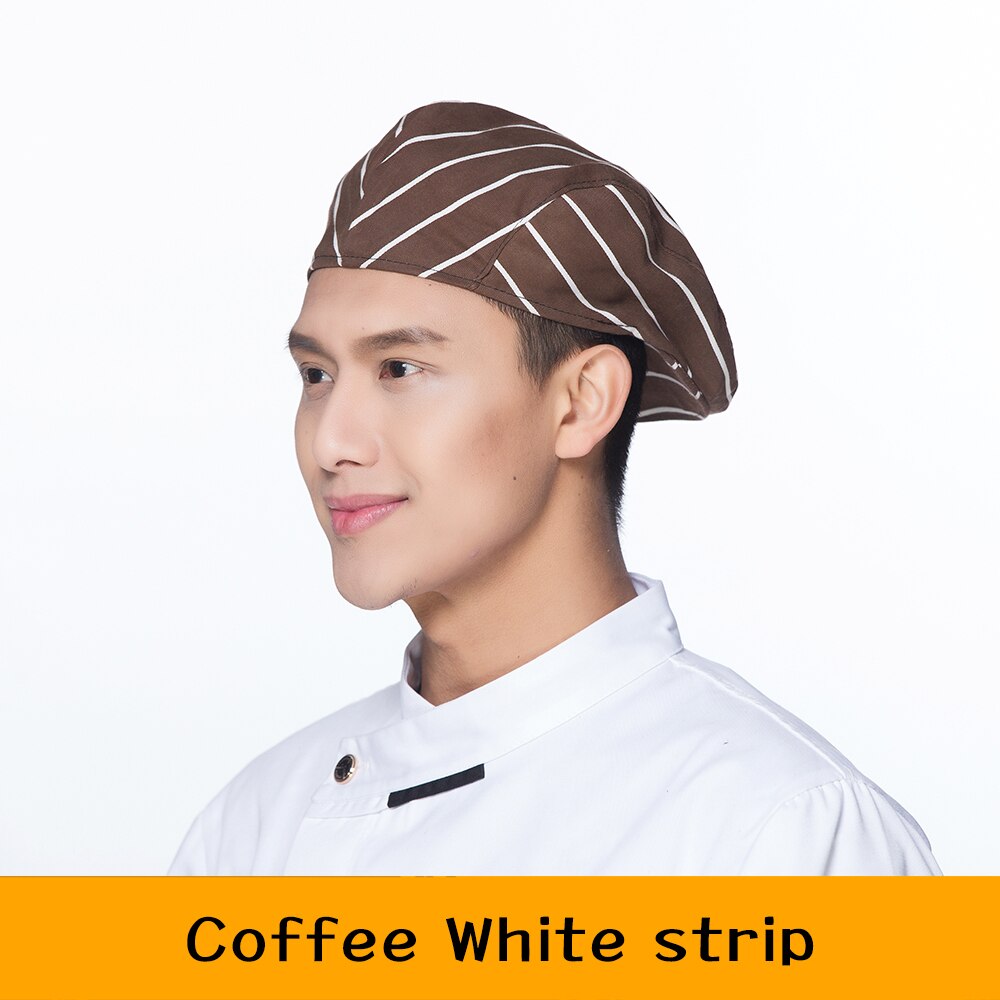 Chapeau de Chef Service alimentaire, uniforme de travail de cuisine café Restaurant, casquette élastique, chapeaux de serveur de barbier à imprimé de piment, 17 couleurs: 13