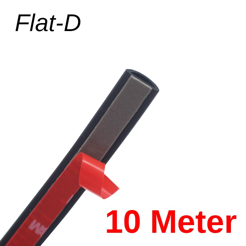 Cawanerl Flat-D Car Trunk Seal Strip Weatherstrip Sound Insulation Anti Dust Automotive Rubber Sealing Strip Edging Trim: 10 Meter