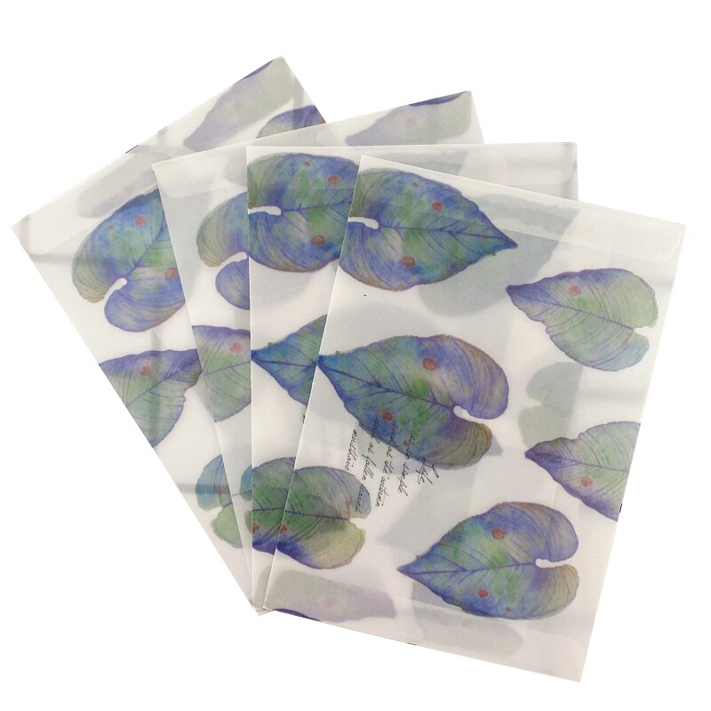 Lote de 8 unidades de Sobres de papel de ácido sulfúrico de 160x110mm, sobre para , para , para escribir: Blue Leaf