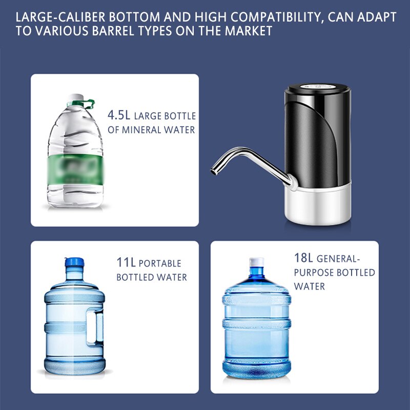 USB Charging Touch Intelligent Automatic Electric Portable Water Pump Dispenser Gallon Drinking Bottle Switch Silent Home Office