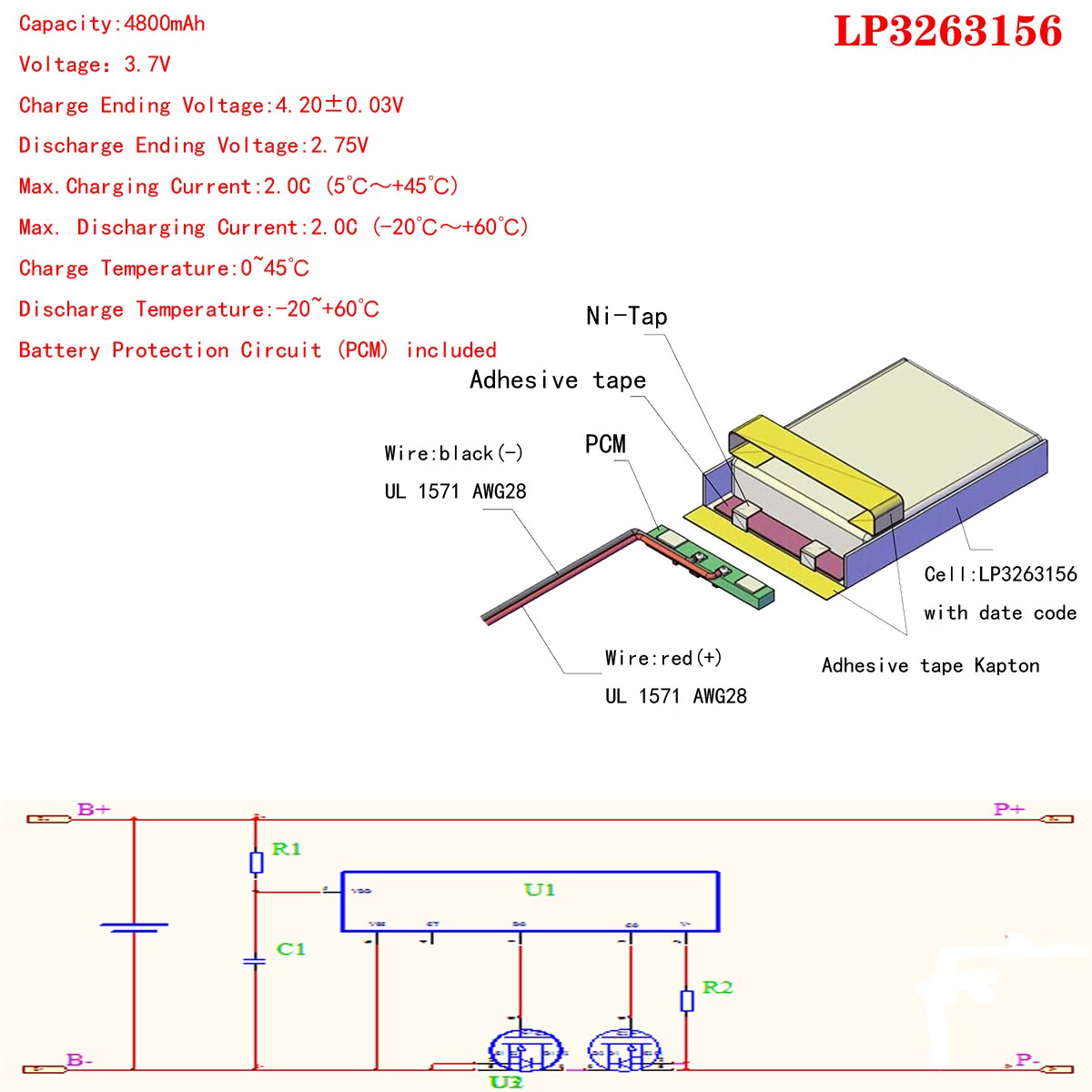 3.7V 3263156 4800Mah Oplaadbare Li Polymer Li-Ion Batterij Voor 8 Inch 9Inch Tablet Pc Chuwi Hi8 Hi8 pro Xv8 Dvd Dvr