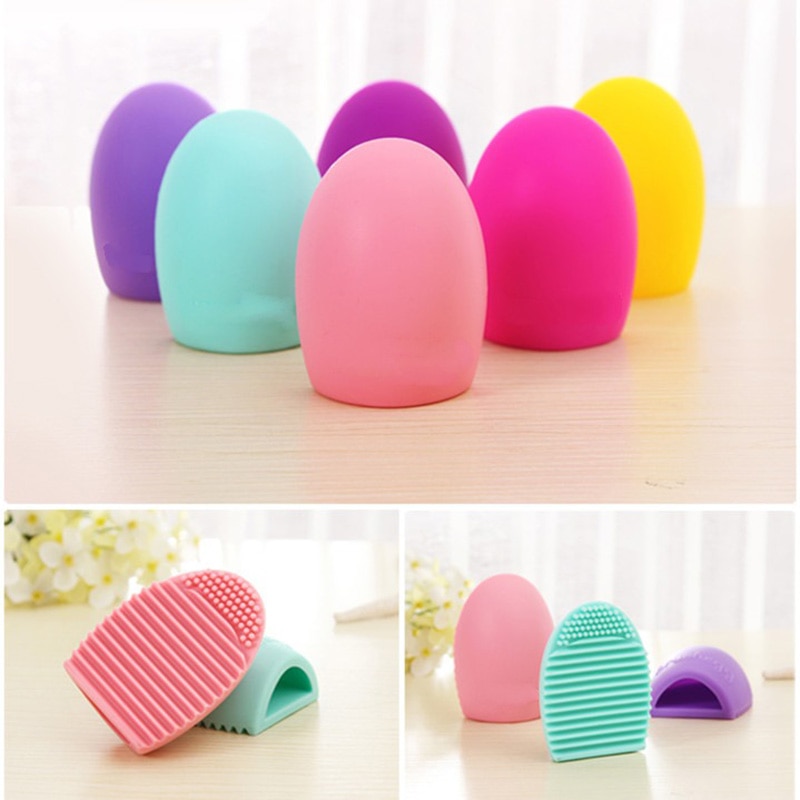 Makeup Silicone Brush Cleaner Glove Egg Scrubber Cosmetic Cleaning Board Pad Cute Silicone Washing Makeup Brush Cleaning Tools