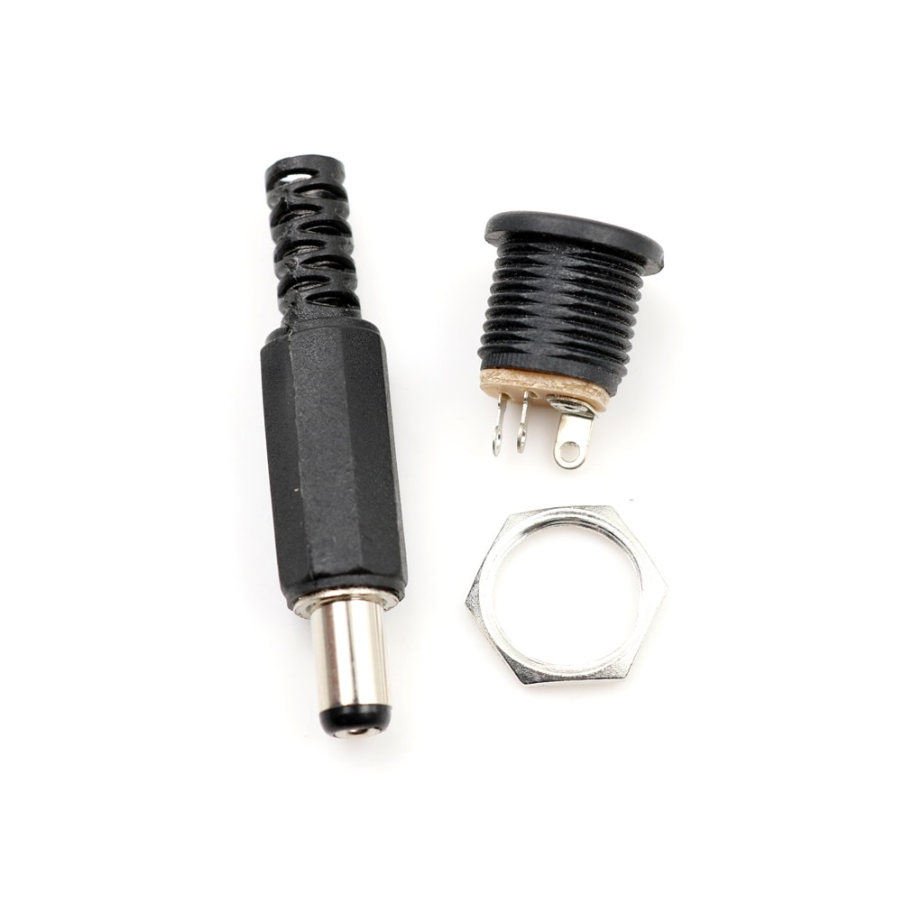 Enchufes macho de plástico de 12V y 3a + enchufe hembra, Conector de montaje en Panel, suministro eléctrico, 10 piezas
