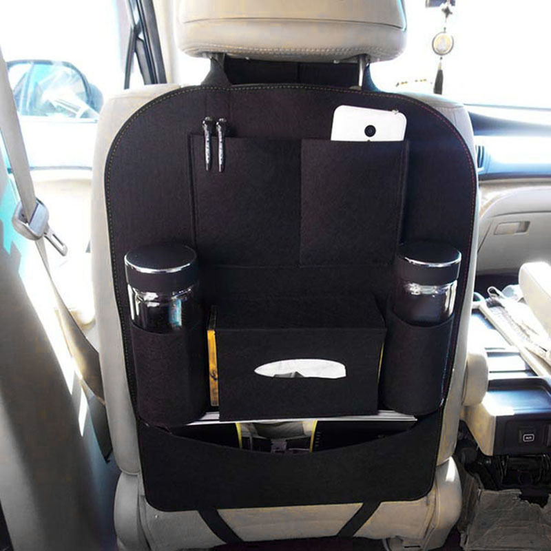 Auto bilsæde ryg multilomme opbevaringspose organisator holder tilbehør sort