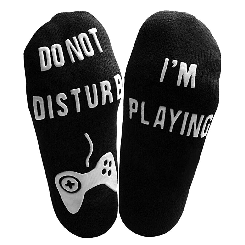 Funny Ankle Socks Cotton Letter Short Warm Socks Non-slip Print For Game Players Print Do Not Disturb Socks