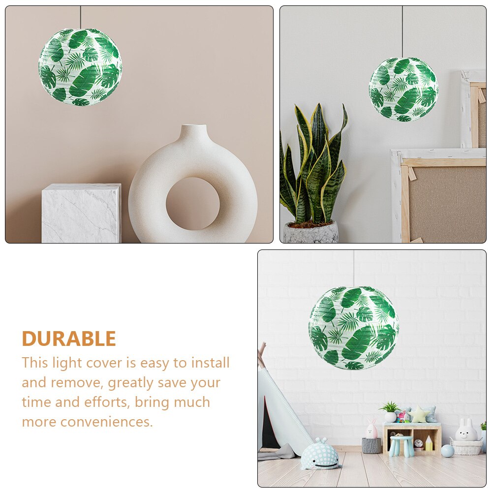 Paper Lantern Lamp Shade Leaves Pattern Lampshade for Ceiling Light Pendant Lamp