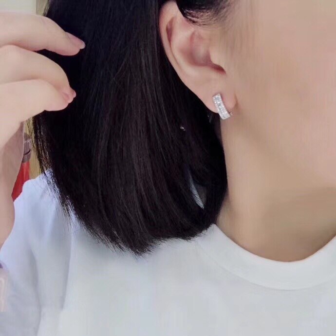 2022 Trendy Princess Round silver color korean Earring For Women Lady Anniversary Jewelry E5669