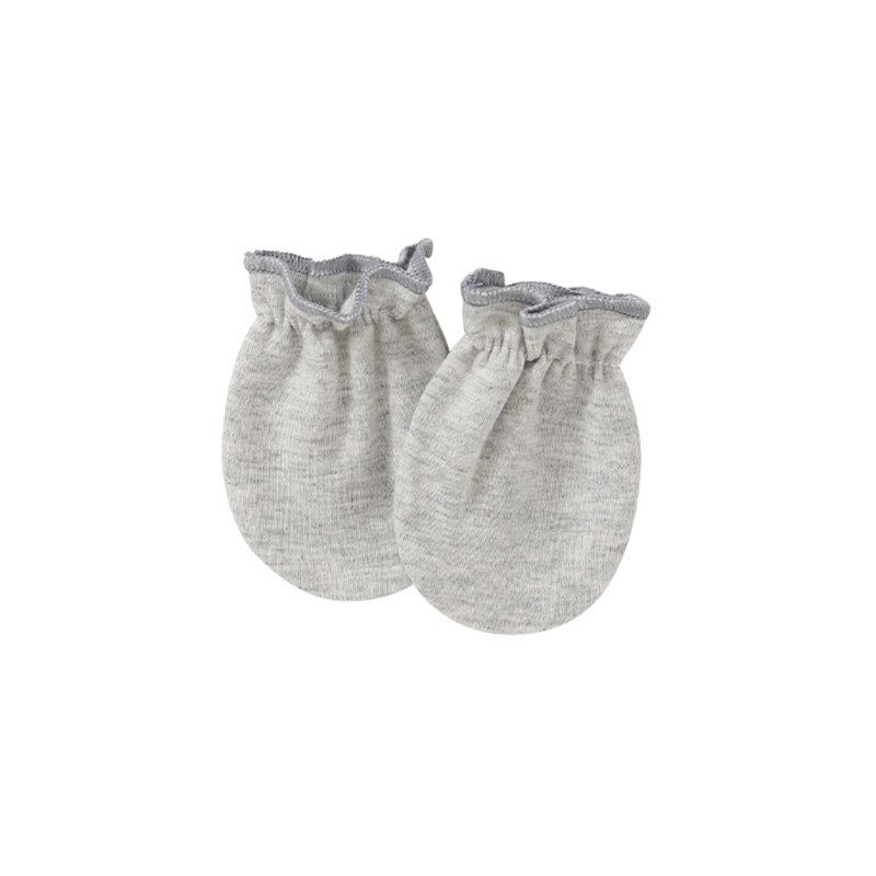 1 Pair Baby Anti-scratch Soft Cotton Gloves Newborn Handguard Mittens Infants Supplies: Gray
