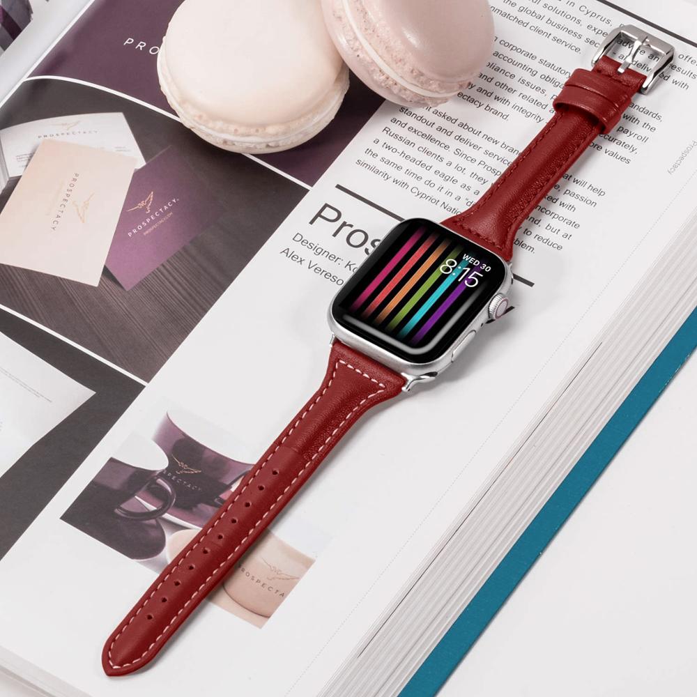 Slim fit damerem til apple watch serie 1/2/3 til apple watch rem 42mm 38mm armbåndsrem til iwatch 4 5 6 se 40mm 44mm