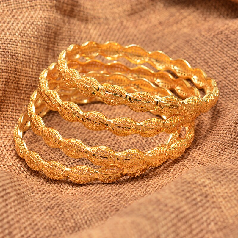 Dubai Arab Luxury Gold Color Jewelry Bangles for Women Ethiopian Bracelets Middle East African Party wedding