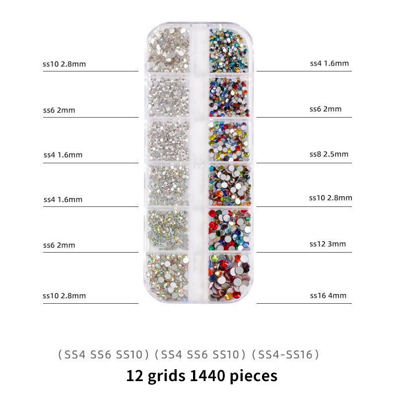 1440 st spik strass ansikte 2022 tips alla för manikyr decoracion uñas handarbete tillbehör kawaii figurer box nyheter: Sr08