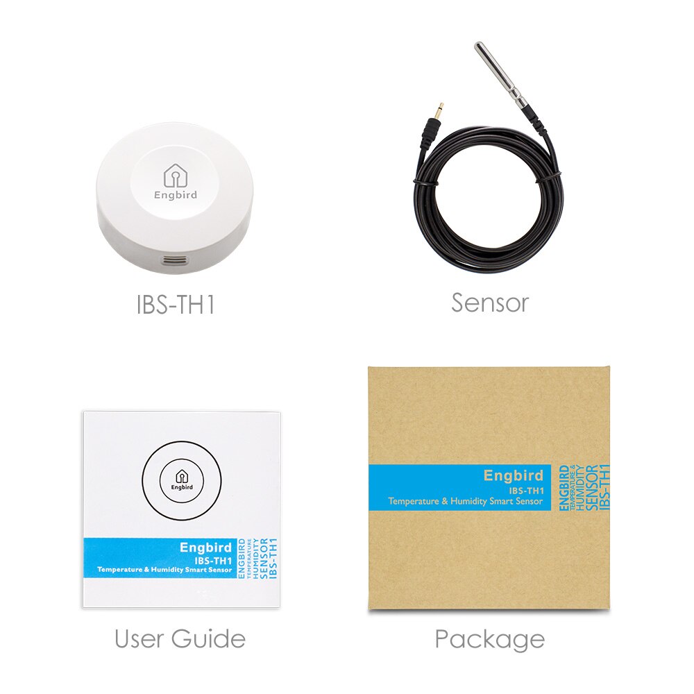 Inkbird-thermomètre et hygromètre numérique, sans fil, Bluetooth, avec capteur, enregistreur de données, Station météo, IBS-TH1